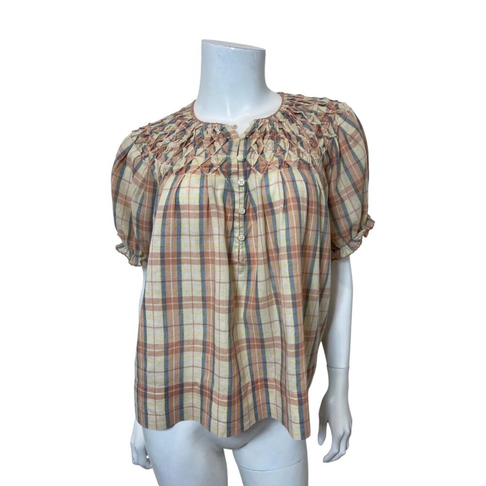 The Great. The Hazel Top in Beige Multi Size 0